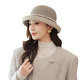 JIASHENGXI Woolen Fisherman Hat Women's Autumn and Winter Small Fragrance French Retro Hepburn Style Elegant Gift Hat Thickened Warm Khaki One Size