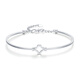 Liuguifu Jewelry four-leaf clover platinum bracelet for women, simple and fashionable pt950 bracelet birthday gift, inner diameter 55mm, about 2.5cm extension chain 5.10g