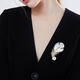 Qimiao Peng's new brooch, Korean style luxury pearl shell feather brooch, temperament corsage, birthday and New Year gift for girls, wings, gold style
