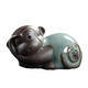 Zhenfan Ceramics Twelve Zodiac Ornaments Complete Set Cute Mini Rat Ox Tiger Rabbit Dragon Snake Horse Sheep Monkey Chicken Dog Pig Tea Pet Ornaments Monkey-(Ge Kiln Model)