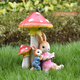 Yimingyuan courtyard ornaments, landscape sculptures, outdoor garden decorations, cartoon rabbit community, simulated mushroom flowerpots and jars, creative style five, solar lamp style