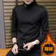 Commander Bear Herren-Langarm-T-Shirt Herbst und Winter Sweatshirt Herren Winter High-Neck plus Samt verdickte Herren-Basis-Hemd Trendy Black 6623 Kleine M /85-100jin [Jin entspricht 0,5 kg]