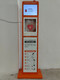 Orange universal AED storage cabinet with screen video floor cabinet mall subway emergency defibrillator storage cabinet