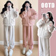 Prefang maternity wear winter wear 2025 new velvet thickened coral velvet warm maternity pajamas set home wear autumn and winter style polka dot suit plus velvet thickened L