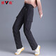 Yalu Down Pants Women's Outerwear 2025 Winter New Warm Straight Slim High Waist Workwear Thickened Elastic Waist Pants Black L Recommended 115-130Jin Jin equals 0.5 kg
