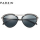 帕森（PARZIN）尼龙片偏光太阳镜女 时尚防晒金属框开车驾驶防晒潮墨镜 PZ9755 黑框黑灰片