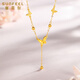 Safir birthday gift 18K gold necklace for women fashionable butterfly gold bead tassel set clavicle chain for girlfriend k yellow