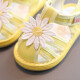Jindouzi Sandalias transpirables zapatos de tela no deslizante para niñas de niña 1-3 años Sumadores de verano 878 Amarillo 23 Longitud interna 14.5cm Tamaño 15 Tamaño Recomendado Longitud del pie 13.5 cm