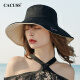 CACUSS sun protection hat women's summer double-sided sun hat anti-UV hat women's outdoor sun beach hat black rice medium size