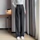 Fashimu 2024 Velvet verdickte Wollhosen mit weitem Bein für den Herbst und Winter, kleine, mit geradlinigen Bein wachsende Hoch-T-Hose für Frauen 6636 Kaffeefarben klein 2xl empfohlen 131-140jin [Jin gleich 0,5 kg]