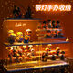 
Desktop Pop Mart Display Box Light Glowing Display Box Display Cabinet Acrylic Transparent Display Box Medium Top Light with Ladder Two-Level JY6623D