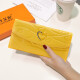 Sephren brand women's genuine leather long wallet 2024 new fashion love large capacity wallet put on mobile phone soft leather handbag lemon yellow