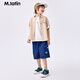 Ma Latin (M.Latin)/children's clothing children's shirt summer new style boys and girls small square collar design style short-sleeved shirt oatmeal color 110