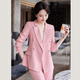 Purple Charming Pink Suit Jacket Women's Commuting High-end Professional Wear Temperament Goddess Fan Yang Fashion Small Suit Work Wear Pink Purple (Single Suit) XL (Recommended 110-120 Jin Jin equals 0.5 kg)