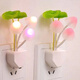 Socket lamp, linear light-controlled night light, lotus leaf mushroom lamp, light-controlled sensor lamp, dreamy color-changing mushroom lamp, LED energy-saving night light customization, 3 light-controlled lotus leaf lamps (color-changing)