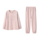 Anzhiban JuhaoSleep Couple Pajamas Spring and Autumn Warm Double-sided Australian Plush Loose Solid Color Long Sleeve Women's Home Clothes Bean Paste Pink Soft and Elastic-Super Breathable XL