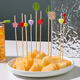 Millennium Lovewood disposable fruit skewers, artistic flower skewers, bamboo skewers, creative candied haws skewers, burger skewers, snack decoration skewers, cactus 13cm (100 pieces)