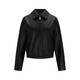 Navigare Italian dinghy short women's genuine leather jacket autumn fashion versatile top lapel sheepskin jacket dark night black L