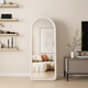 Dexu full-body mirror home floor-standing mirror Internet celebrity dressing mirror ins style fitting mirror for girls bedroom makeup special mirror white 150*40cm [wall style]