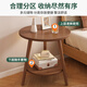 Shanshan wood art coffee table side table small table living room small apartment double-layer small round table bedside storage rack sofa side table