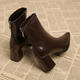 BM INS [über 30.000 Personen Kauf] Echte weiche Leder-Spitzen-Toe-Kurzstiefel für Frauen 2025 Frühling und Herbst Neue Frauenstiefel weibliche Stiefel weibliche Stiefel Kaffee Brown (verbesserte Version) 37
