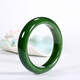 Dingfei Xinjiang Hotan Jade Bracelet Laokeng Material Jasper Spinach Green Women's Model Wide Flat Jade Bracelet Collection Grade No Black Spots 62-63 Circle