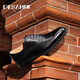 Desai three-joint handmade casual men's shoes business formal leather shoes men's Oxford heightening British wedding shoes black 42