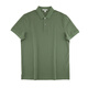 
SANHEER Summer Business Gentleman Mulberry Silk Long Waist Cotton Ball Floor Fabric Comfortable Men's Lapel Short Sleeve T-shirt DAT844 Moss Green 50/L