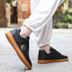 Harroman Tai Chi shoes new soft leather lightweight breathable non-slip beef tendon soles men and women morning exercises and performing martial arts Tai Chi sports shoes 9789 black 36