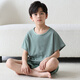曼妮朵男童睡衣夏季新款短袖男孩纯棉儿童大童全棉薄款青少年家居服套装 N6621【双短】 160 M码建议155-160cm
