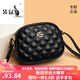 
Kangaroo Light Luxury Brand Genuine Leather Round Bag Women's 2023 New Fashion Summer Versatile Soft Leather One-Shoulder Crossbody Bag Three-layer Black