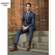 Carbonau wool blue British yuppie suit suit men's suit jacket casual engagement groom wedding formal wear anti-wrinkle glazed blue one button 42 tops trousers size remarks