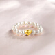 Saturday blessing yellow 18K gold pearl ring for women love gold ring birthday gift X0111071 ring