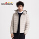 Shirron außerhalb der Saison Light Down Jacket Herren-Kapuze-Pendelpendel-Businessstil Herbst- und Winterjacke Licht und warm 13661 Songcha Green L.