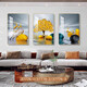 Yaoshijia Gemälde Gemälde Wohnzimmer Dekoration Gemälde moderne einfache Sofa Hintergrund Wandstein Laufen hängende Gemälde Leichte Luxus Wand High-End Triple Mural JD13587 60*80/60*80 Kristallporzellan Diamant eingelegtes PVC Gold Edge