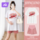 Jingqi Maternity Suit Summer Top de algodón de algodón de algodón corto pantalones cortos de camiseta suelta que cubre el vientre lindo traje impreso de gran tamaño Versión coreana Camiseta [Little Bear] Color de albaricoque JWC63770 XL