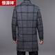 Hengyuanxiang double-sided wool coat men autumn and winter middle-aged men business casual mid-length wool coat plaid wool coat 21A16 170/88A