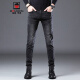 
AEMAPE jeans men's summer new black slim foot men's pants trendy brand pants men's high-end casual trousers men 1049 smoke gray 31