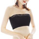 Women's tube top bra, sexy lace sports shoulderless straps, chest-wrapping, anti-exposure lace, black, one size fits all, suitable for 80-120 Jin Jin equals 0.5 kg