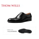THOM WILLS三接头牛津鞋男士商务正装皮鞋夏季真皮男鞋透气年轻人新郎婚鞋 黑色小牛皮+胶底款B671-H2 41 /7.5码