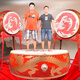 Feiming de tambor de vaca vertical bater dragon tambor chino tambor rojo performance tambor de baile potencia tambor gong instrumento de tambor de 2 metros dragón auspicioso + soporte de tambor vertical + tambor de seda roja barra de batería