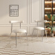 Pashaman (pashaman) rock slab dining table and chair combination round cream style minimalist modern dining table, caterpillar dining chair six Z0091