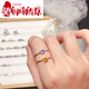 Chishe Bamboo Simple Ring Tanzanite Citrine S925 Silver Live Mouth Adjustable Colorful Crystal Jewelry Opening Adjustable Tanzanite Silver Bamboo Ring