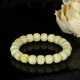 Jiale Amber White Wax Bracelet for Men and Women, Beeswax Bucket Bead Bracelet, White Flower Wax Bracelet, Birthday Gift for Girlfriend, About 8mm8.5-10g 15-17/A0273 Dida