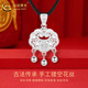 China Gold (CHINA GOLD) Safe Lock Pure Silver Necklace Longevity Silver Lock Hollow Fashion Pendant Practical Birthday Gift for Baby Valentine's Day Pure Silver Safe Lock + Pure Silver Silver Beads Black Rope Zhongjin Gift Box + Certificate