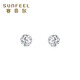 Safir platinum earrings for women pt950 white gold sparkling car flower earrings car flower ball earrings about 0.95 grams