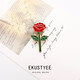 EKUSTYEE Little Prince's Rose Junior Brooch Retro Japanese Men's and Women's Valentine's Day Badge Creative Lapel Pin Accessories Birthday Gift One Serious Rose + Free Gift Box