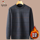 Woodpecker (Tucano) Vaters Winterpullover und Samt verdickte Männer im mittleren Alter mit mittleren und älteren Großvaters Sweater Square Navy Blue L 17080-100jin [Jin gleich 0,5 kg]