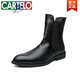 Cartelo 2025 Herbst High-Top-Lederschuhe für die koreanische Version von Herren British Spote Toe Business mit Höhe von 4cm6 lässig große Chelsea-Stiefel 9921 Schwarz (normales Modell) 38