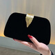 Kuqidaishu Temperamento de celebridades Bolsos de embrague Bolsas para mujeres Fiesta de la fiesta Black Night Night Bag Cheongsam combinada con vestido de noche Bolso negro de hoja pequeña